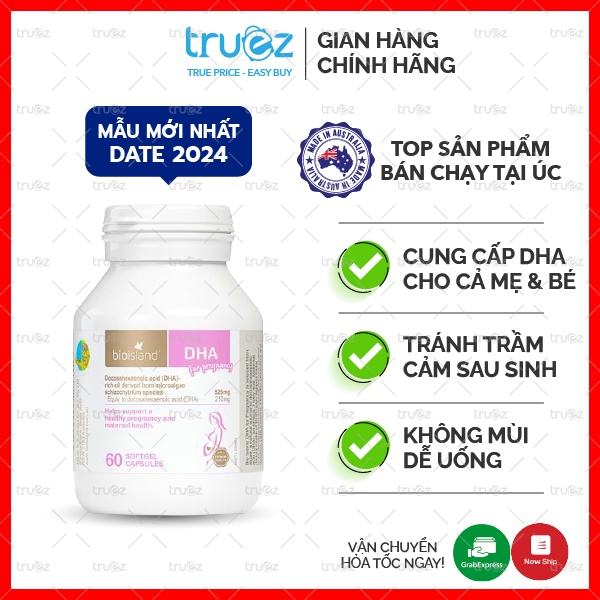 DHA Bầu Úc Bioisland 60 viên mẫu mới date 2024 [Chính hãng]