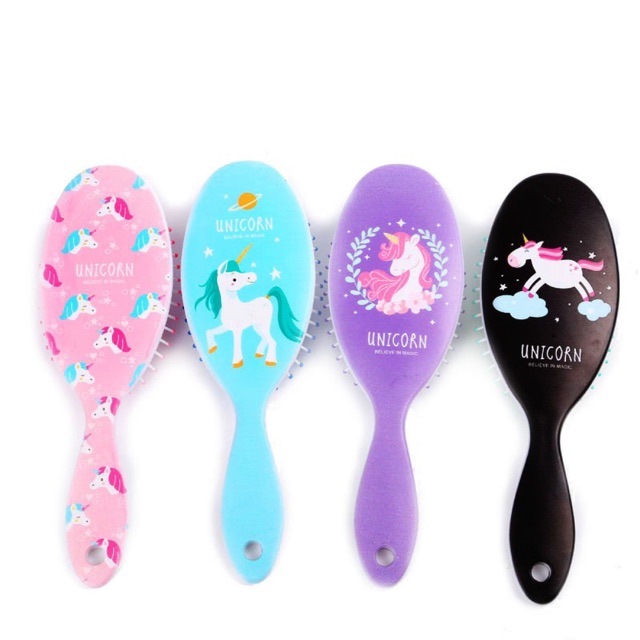 Lược gai nhựa hỗ trợ chải cúp tóc khi sấy hình unicorn siêu cute 🦄