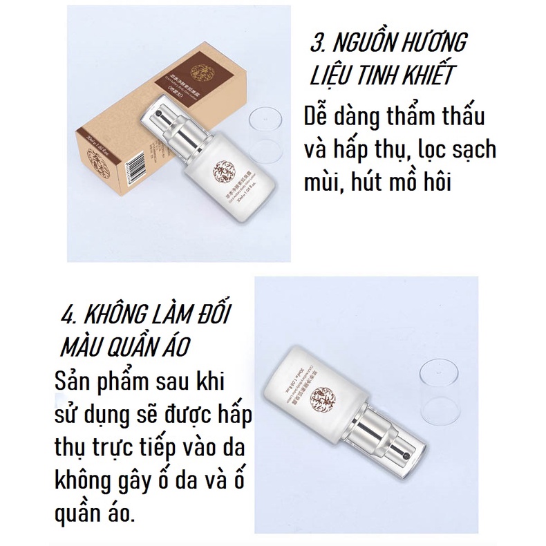 Xịt Khử Mùi Cao Cấp Ngăn Mồ Hôi Khô ,Thoáng Vùng Da Dưới Cánh Tay Hương Thơm Bền Lâu 30ML
