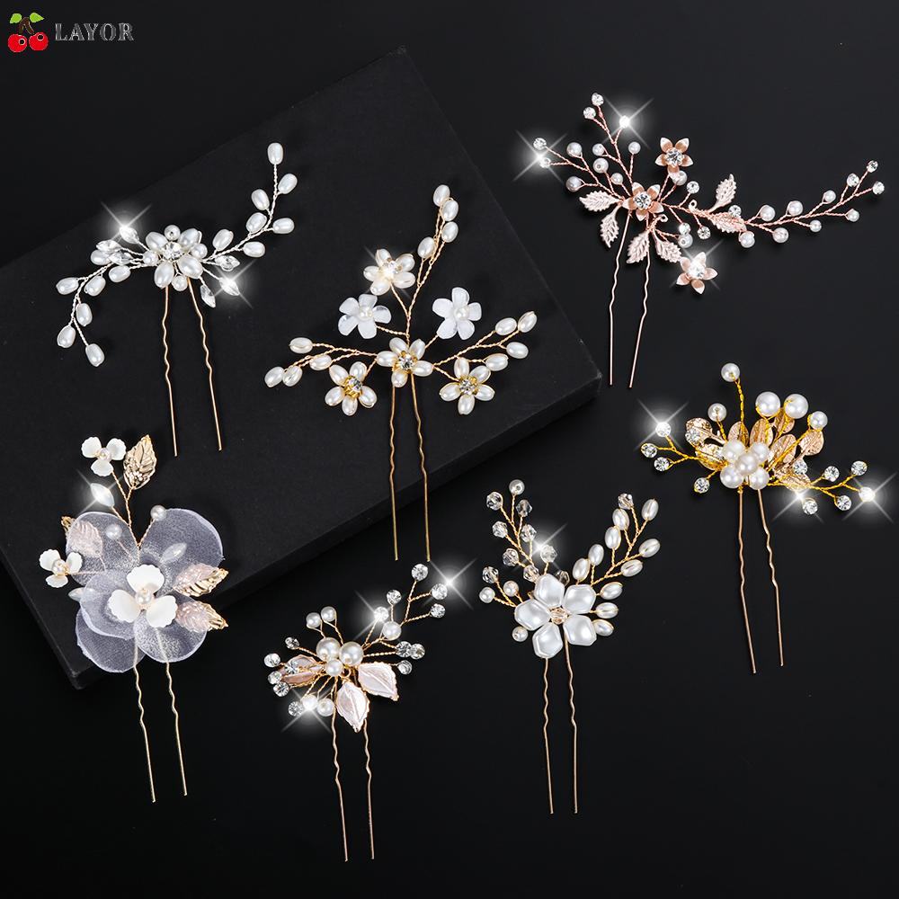 Cô Dâu Thời Trang|Kẹp Tóc|Phụ Nữ|Cài Tóc Hoa Lá Phụ Kiện Cô Dâu