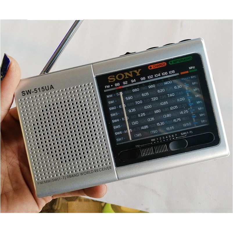 Loa Đài Sony SW-515 UA - đài nghe pháp tặng pin sạc, dây sạc| đài radio