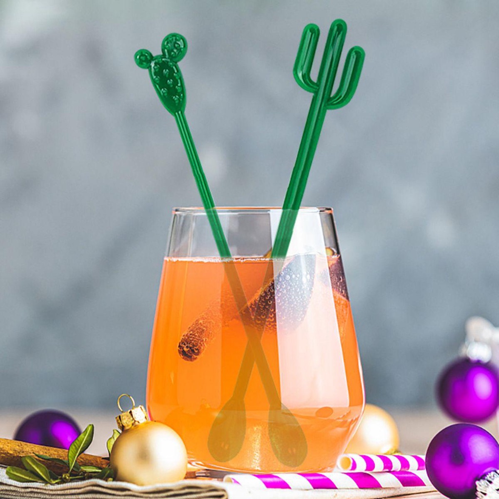 Gậy Khuấy Cocktail Dùng Một Lần In Họa Tiết Chim Hồng Hạc Xương Rồng Nhiệt Đới Hawaii