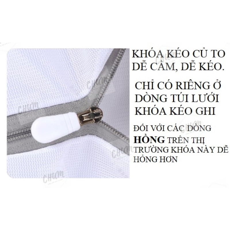 túi lưới giặt quần áo cho máy giặt có khóa kéo bằng vải mịn cao cấp Chumdecor V03 E1 | BigBuy360 - bigbuy360.vn