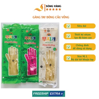 Găng tay cao su đông cầu vồng loại dài, siêu dai, bền, găng tay rửa bát, dọn vệ sinh