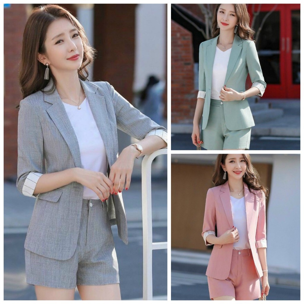 Set Bộ Vest 3 Món Áo Vét Và Quần Đùi Sang Trọng Cá Tính BY4500