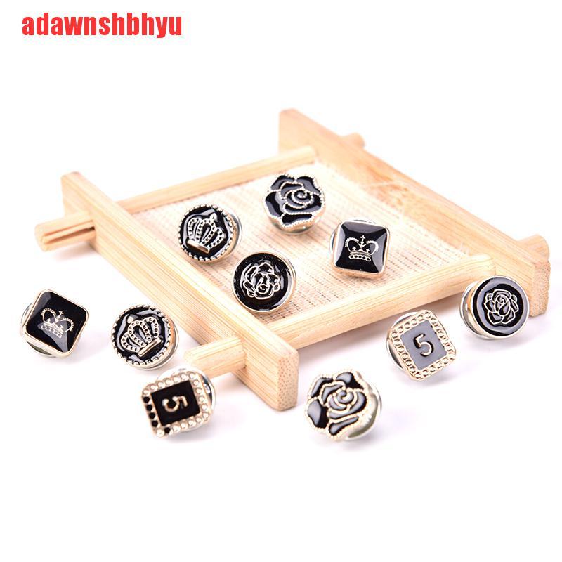 Set 10 Khuy Cài Áo Hình Bông Hoa Đính Ngọc Trai Nhân Tạo