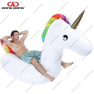 Phao bơi Ngựa 1 sừng KHỔNG LỒ kích thước 190cm, thoải mái khi sử dụng, chất liệu cao cấp - DONGDONG