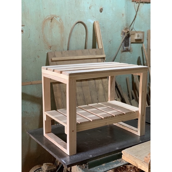 Ghế PALLET GỖ TỰ NHIÊN DECOR 2 tầng / dài 50 ,rộng 30 , cao 40cm