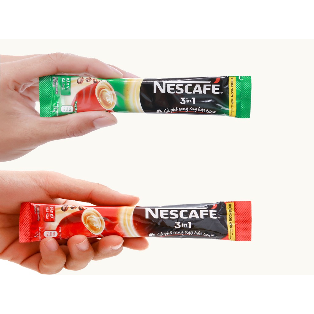 10 Gói Cà Phê Nes 3 in 1 17g (xanh lá với đỏ)