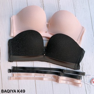 Áo ngực cúp ngang không gọng baqiya đúc kép phối ren lưới ánh nhủ k49