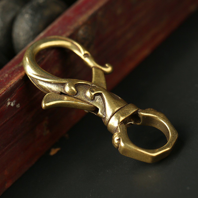 Móc Chìa Khóa, Móc Khóa Thắt Lưng Đồng Kiểu Dáng Hoa Văn Độc Đáo