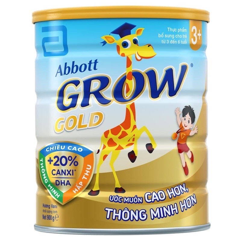 Lon sữa bột Hươu cao cổ Abbott Grow Gold 3+ 900g - 1,7kg