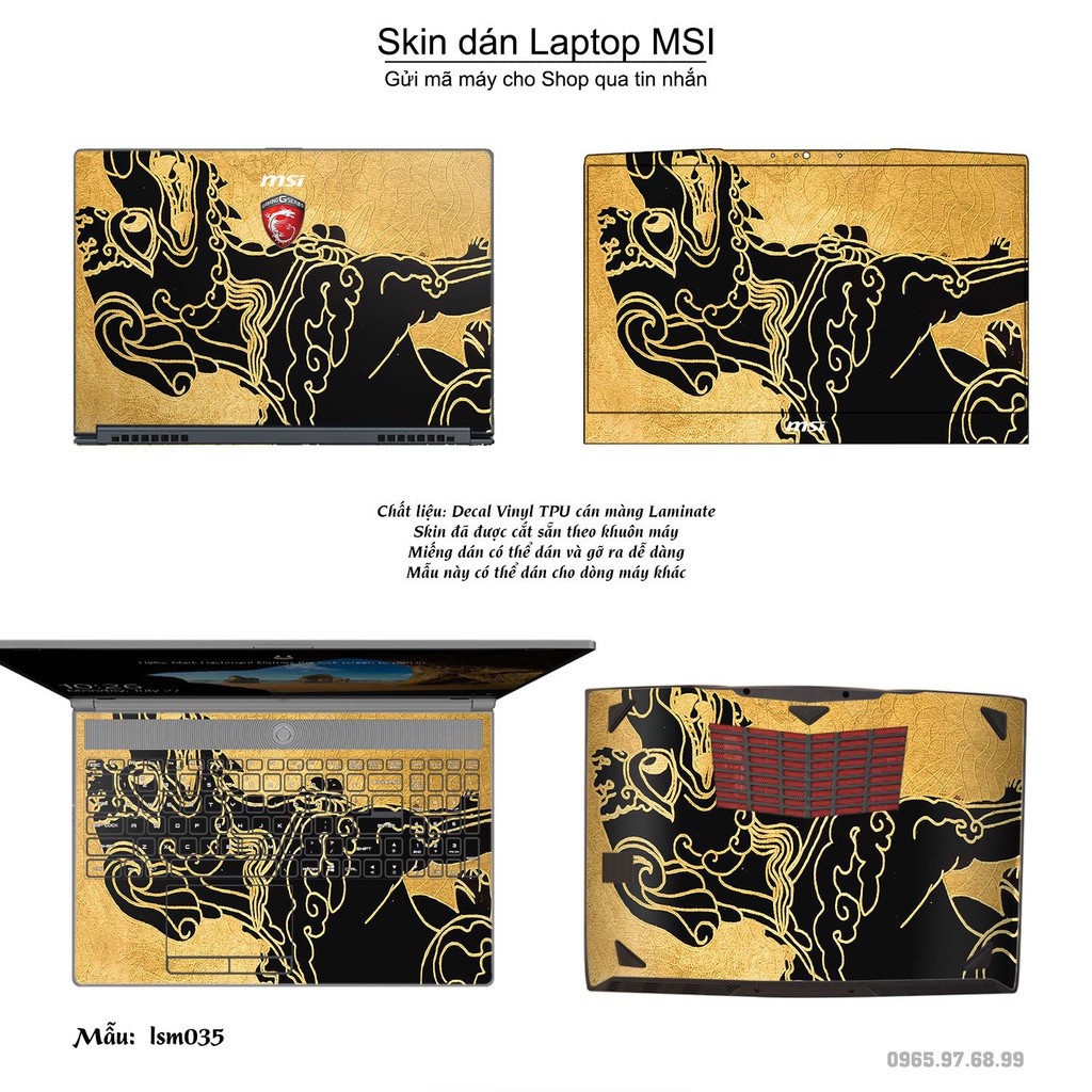 Skin dán Laptop MSI in hình Nghê Việt Nam - lsm035 (inbox mã máy cho Shop)