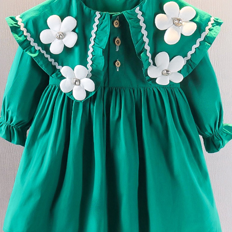 Váy bé gái Đầm Tay Dài Thời Trang Đáng Yêu Cho Bé Gái 0-4 Tuổi