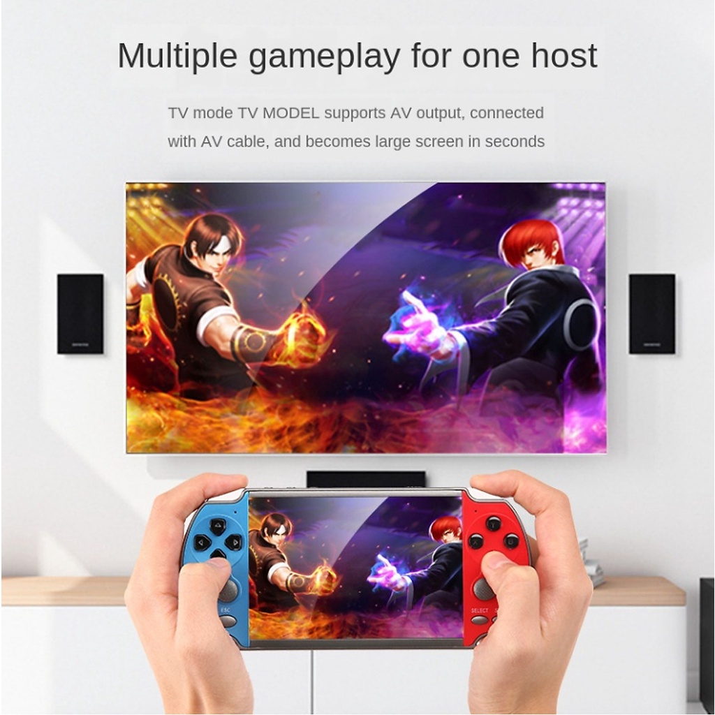 Máy chơi game cầm tay X7 màn hình FULL HD 4.1 Inch 900 game, kiêm nghe nhạc, chụp ảnh - Tặng Tai Nghe + dây AV