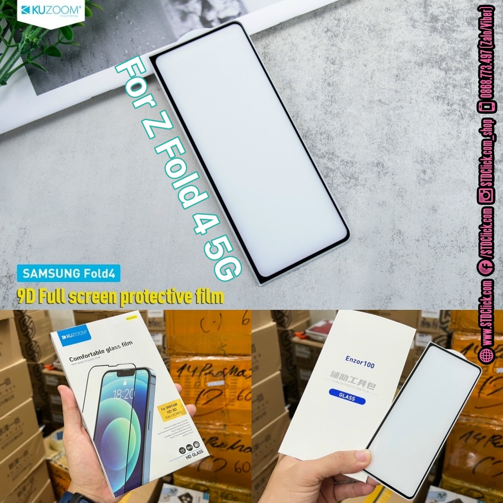 KÍNH CƯỜNG LỰC MẶT TRƯỚC SAMSUNG GALAXY Z FOLD 5 5G - Z FOLD 4 5G - Z FOLD 3 5G KUZOOM CHÍNH HÃNG