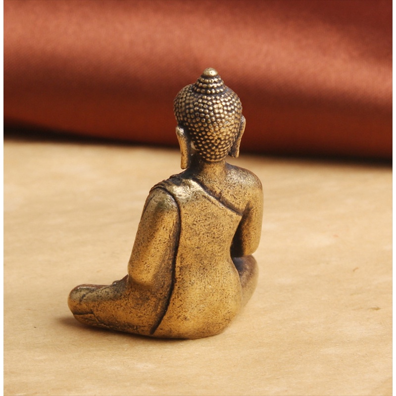 Móc khóa đồng thau hình phật ngồi may mắn phong thủy đẹp phong cách sưu tầm.