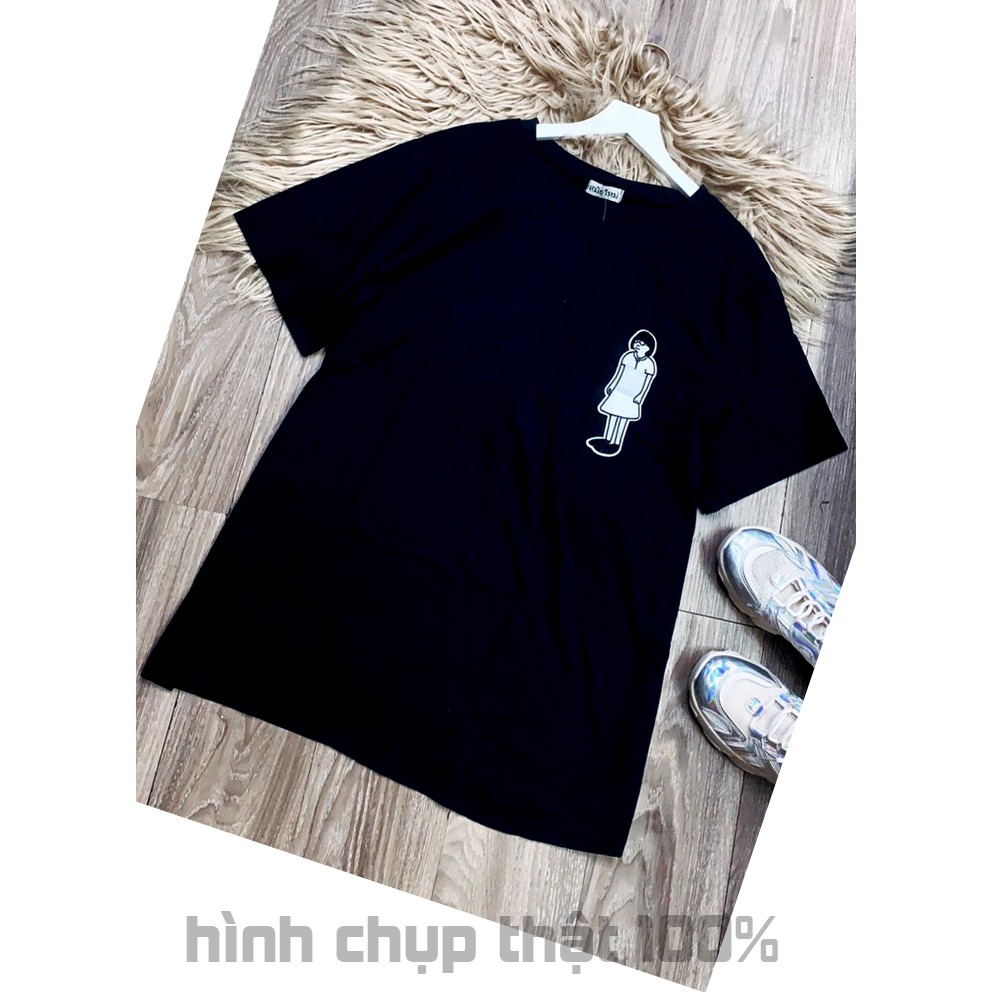 ÁO THUN ĐEN BIGSIZE THÊU HÌNH UNISEX