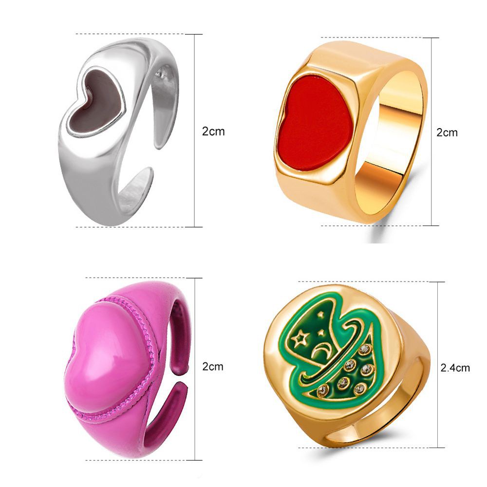 Nhẫn Đeo Ngón Tay Hình Cây Nấm / Trái Tim Thời Trang Cho Nam Và Nữ