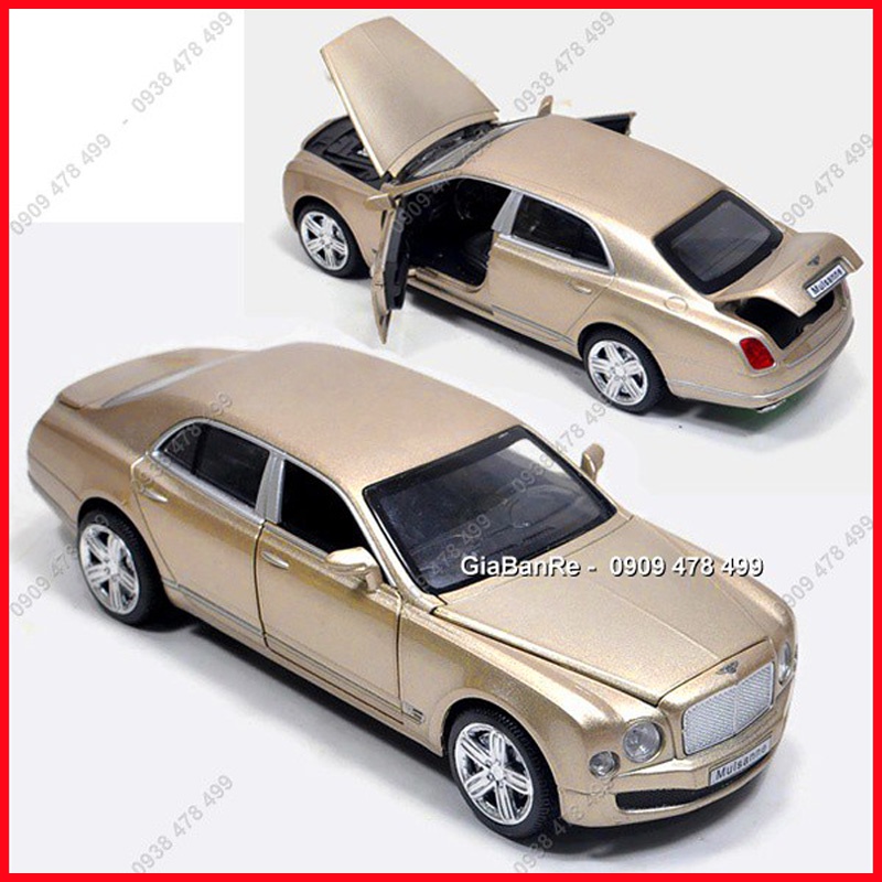 XE MÔ HÌNH KIM LOẠI BENTLEY MULSENNE - VÀNG KIM TỈ LỆ 1:32 - 9631G