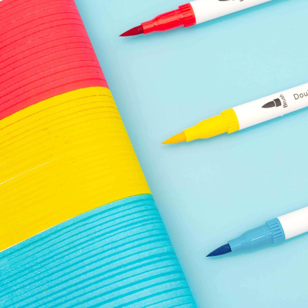 Bút Brush Viết Mềm Hai Đầu Hòa Tan Trong Nước Dùng Vẽ Tranh Dual Tip Brush Pen