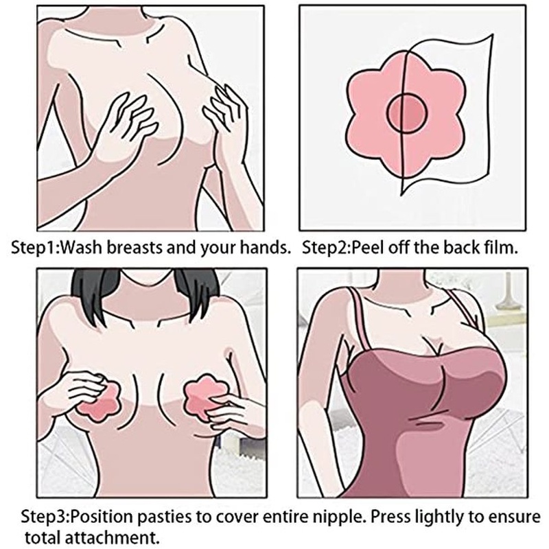 Miếng Dán Ngực Hình Tròn Vô Hình Bằng Vải Không Dệt Siêu Mỏng Màu Nude Dùng Một Lần