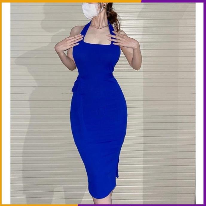 Đầm body chồng cổ dây eo-Dưới 52kg mặc vừa-Carotshop [Vải Đẹp]