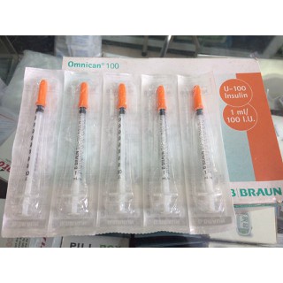 BƠM TIÊM Insulin Omnican 100 I.U/ Kim đầu cam/ Kim chích tê BRAUN