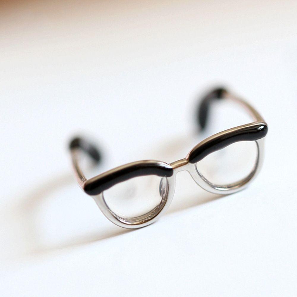 Nhẫn Mặt Kính Tráng Men Họa Tiết Dễ Thương Phong Cách Hàn Quốc