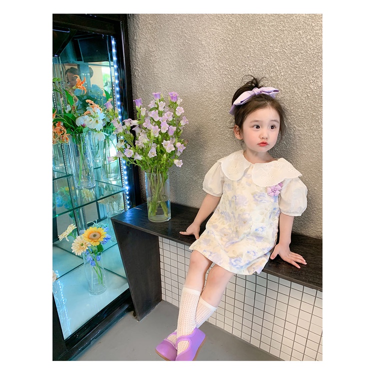 Set Áo Thun Ngắn Tay + Chân Váy Hoa Thời Trang Cho Bé Gái