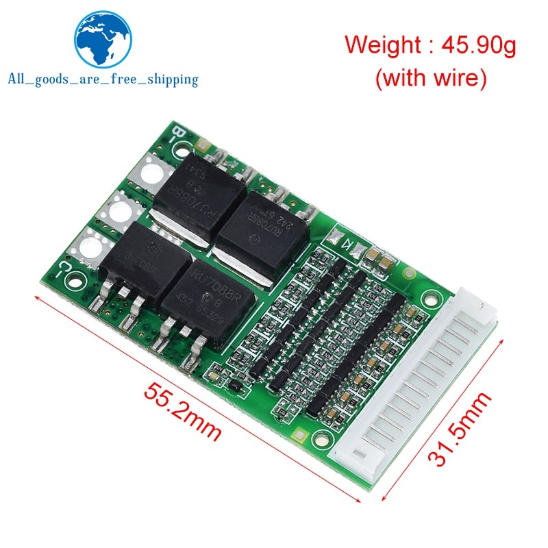 Bảng Mạch Bảo Vệ Pin Lithium Bms 6s 7s 8s 9s 10s 11s 12s 13s 3.6v 4.2v 25a 18650 Pcb Pcm