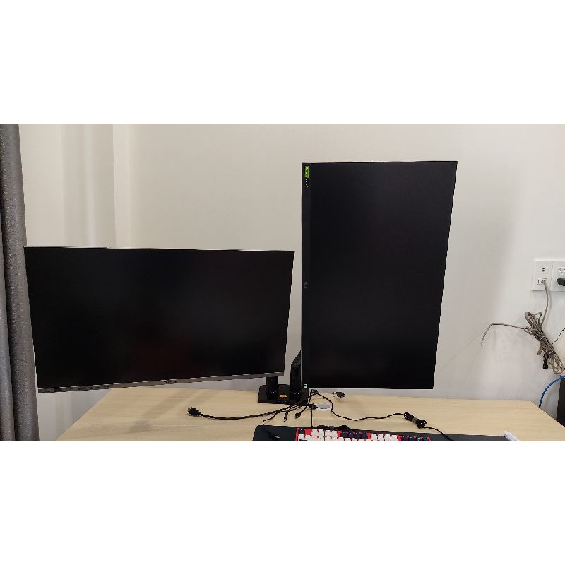 Giá Treo Hai Màn Hình NB F195A 22 - 32 Inch - Tay Treo Màn Hình Kép Gắn Bàn Đa Năng