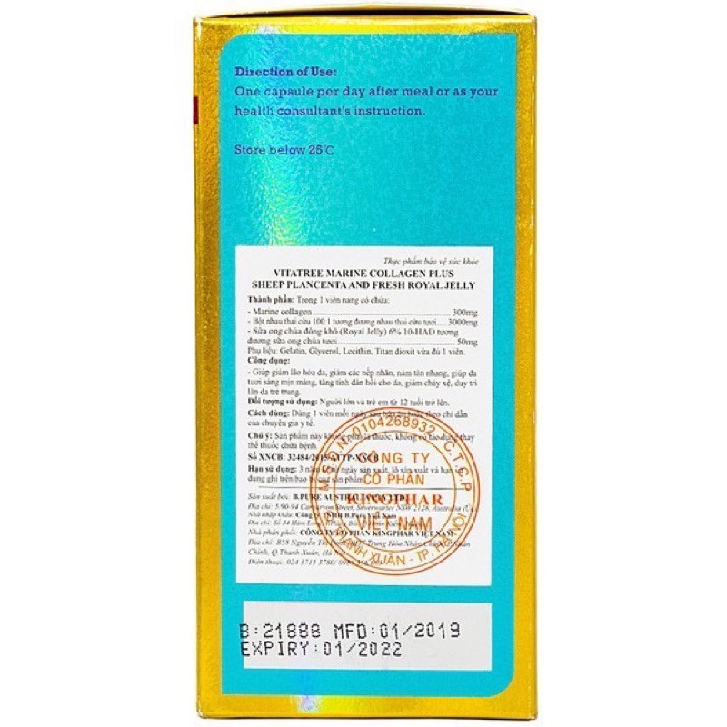 Viên Uống Trắng Da Vitatree Marine Collagen Plus 3 trong 1(100v/Ngày uống 1v ) | BigBuy360 - bigbuy360.vn