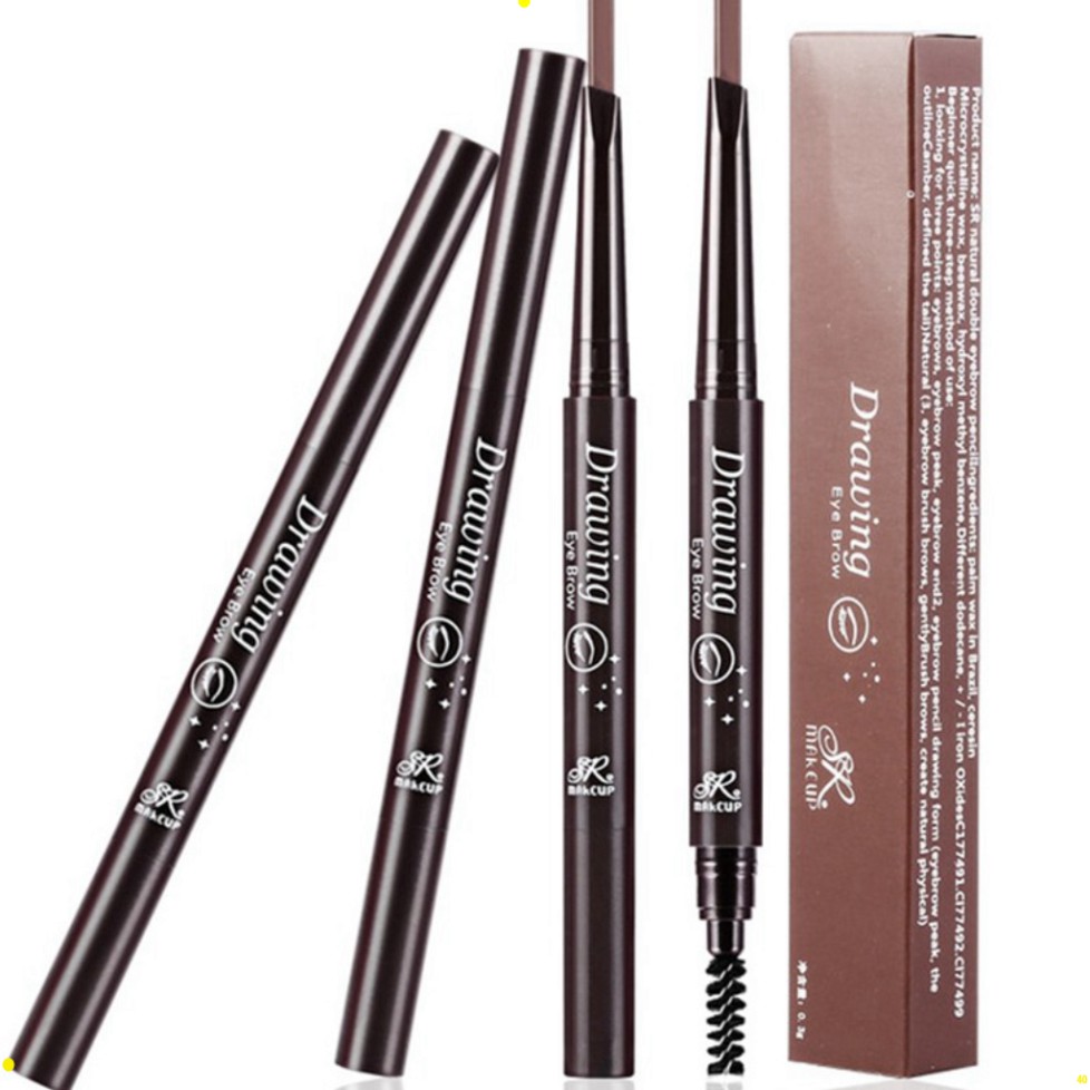 Chì Kẻ Mày Lameila Drawing Color Geometry, bút chì kẻ lông mày 2 đầu xé chống trôi không thấm nước Nội Địa Trung vxc