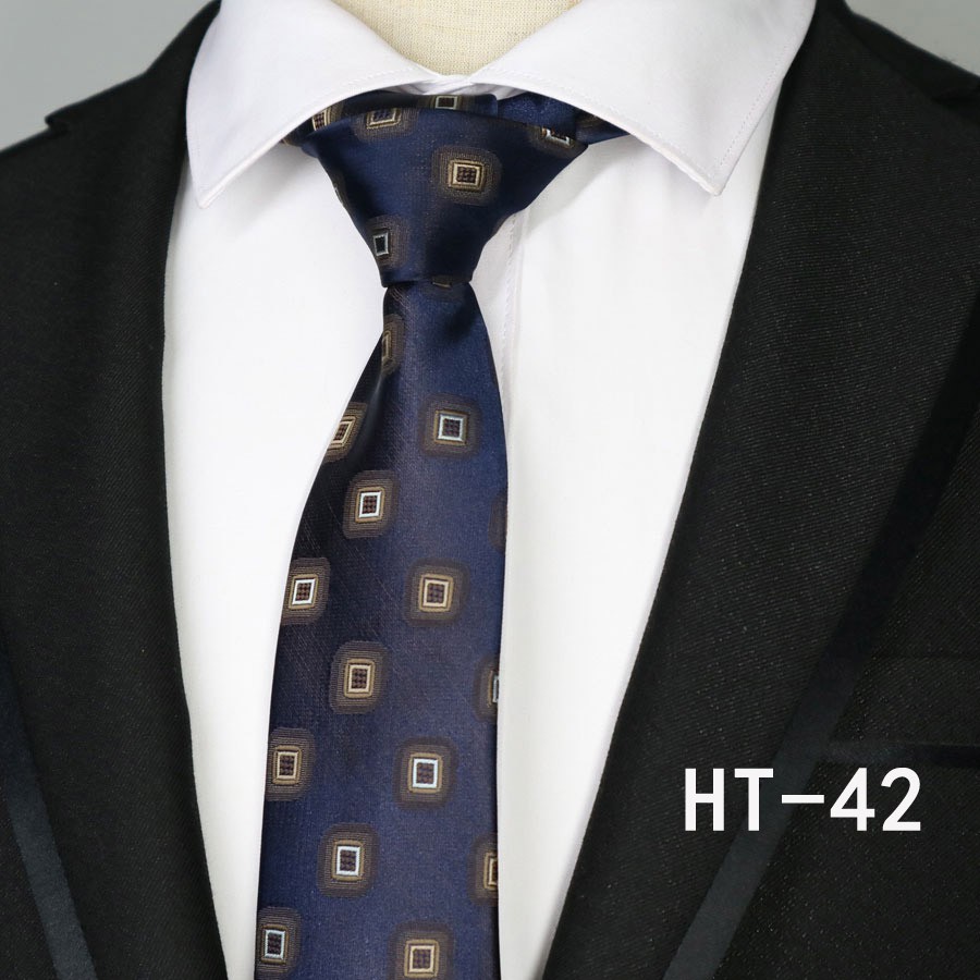 Cà Vạt Lụa JACQUARD 7CM Họa Tiết Sọc Thời Trang Cho Nam