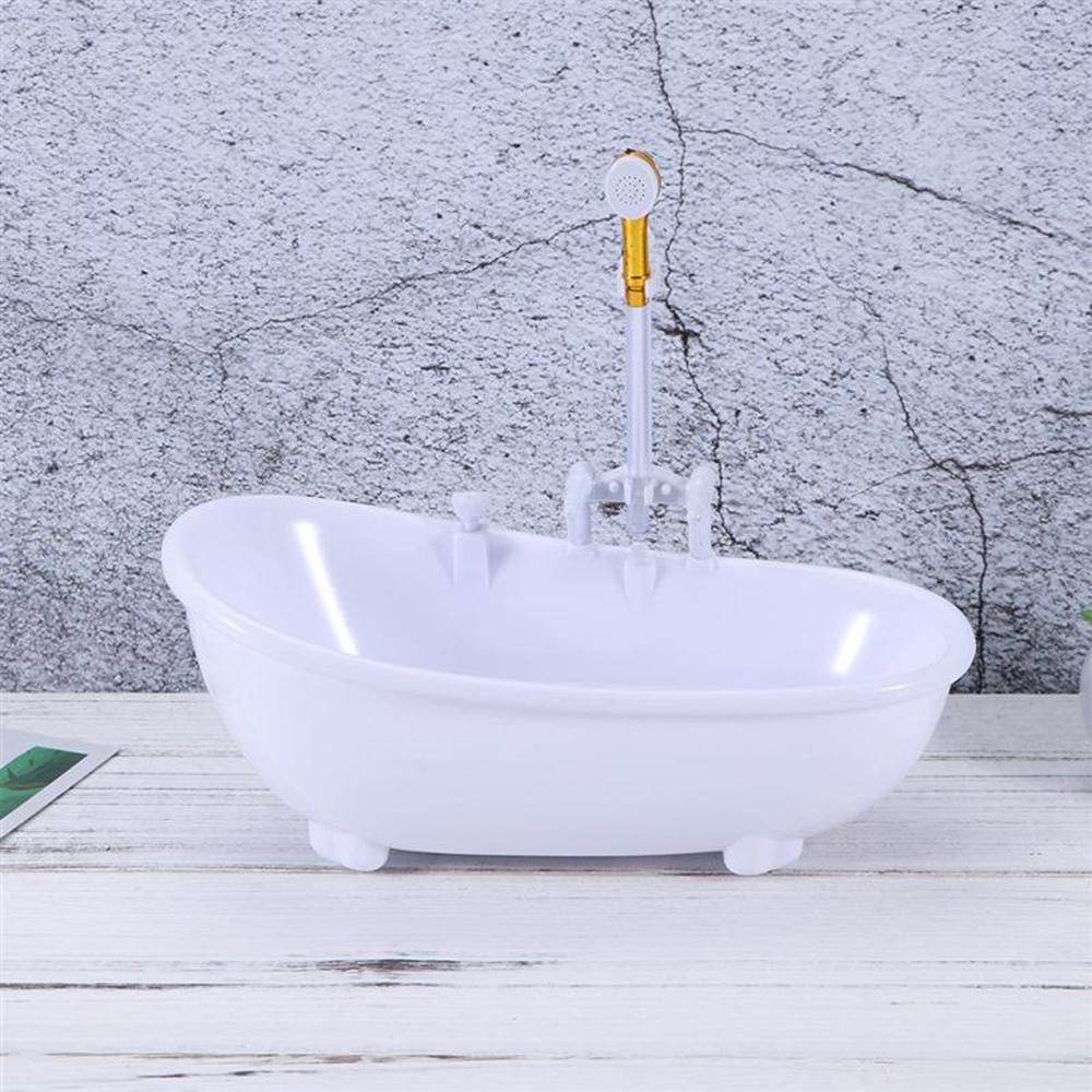 1: 6 Mini đồ chơi bồn tắm Điện nước phun Búp bê nhà phụ kiện Quà tặng cho trẻ em gái