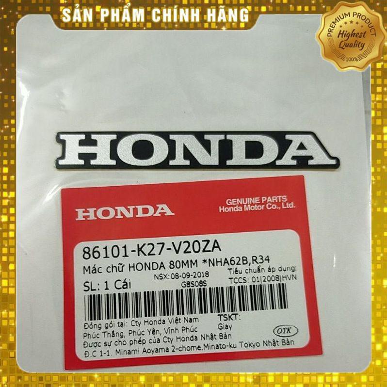 Tem Honda màu bạc,nền màu đen 80mm