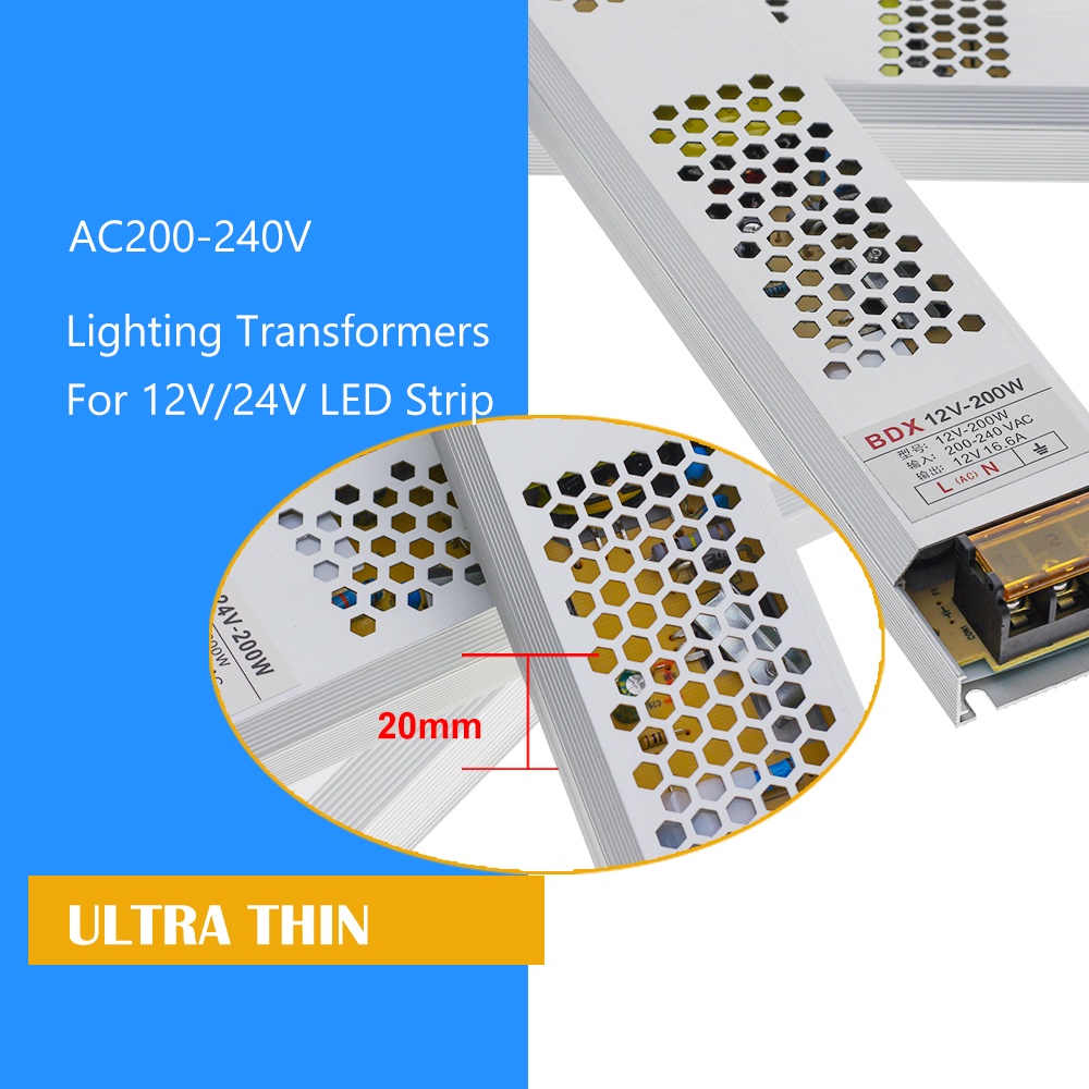 Bộ Biến Áp Dây Đèn LED 60W 100W 150W 200W 300W 400W DC12V DC24V