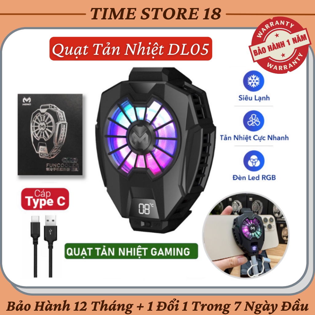 Quạt Tản Nhiệt Điện Thoại Sò Lạnh DL05 Có Màn Hình LED Hiển Thị Nhiệt Độ