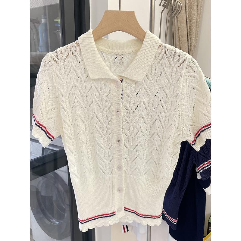 Áo Thun Cardigan Tay Ngắn Phong Cách Preppy Thời Trang Mùa Hè 2022