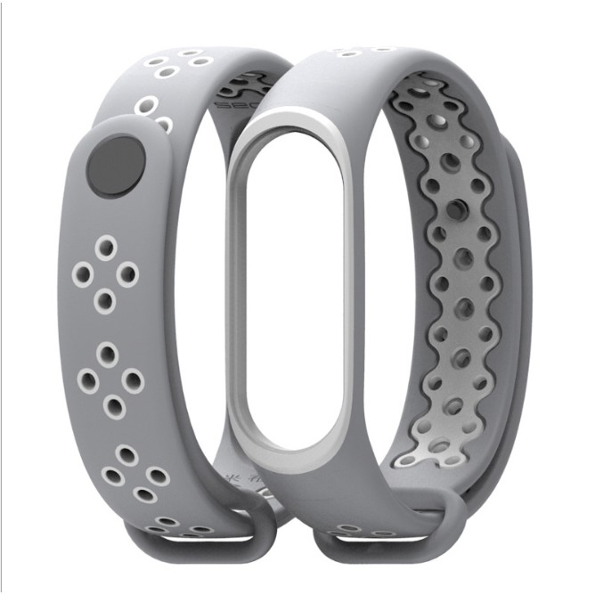 Dây đeo thay thế cho Xiaomi Miband 3 và 4 và 5 MB01 phối 2 mầu inbox mẫu