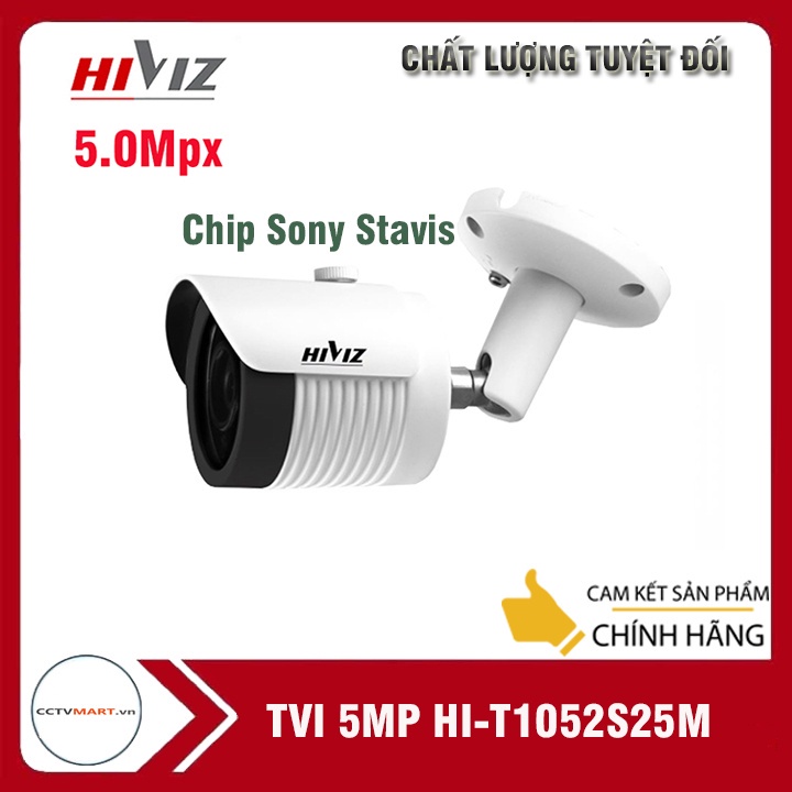 [Chính Hãng] Camera TVI/CVI Hiviz 5.0mp Cao cấp, Chip Sony Stavis siêu nét, tương thích với các đầu ghi hãng khác (5mpx)