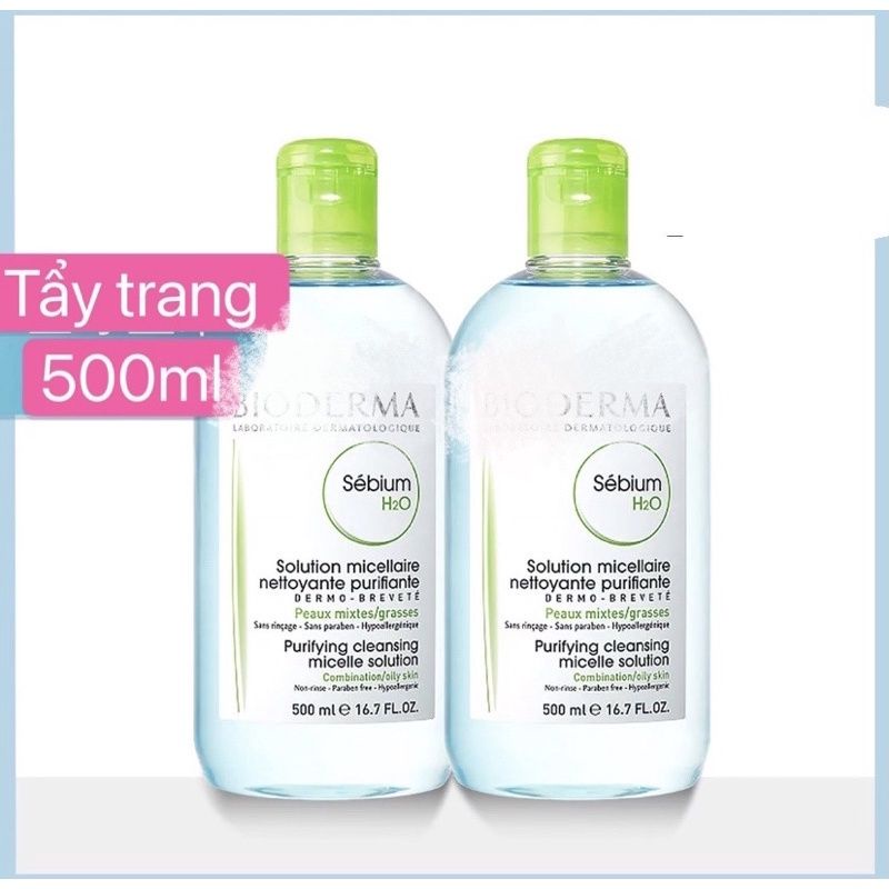 NƯỚC TẨY TRANG NẮP XANH, NẮP HỒNG 500ML