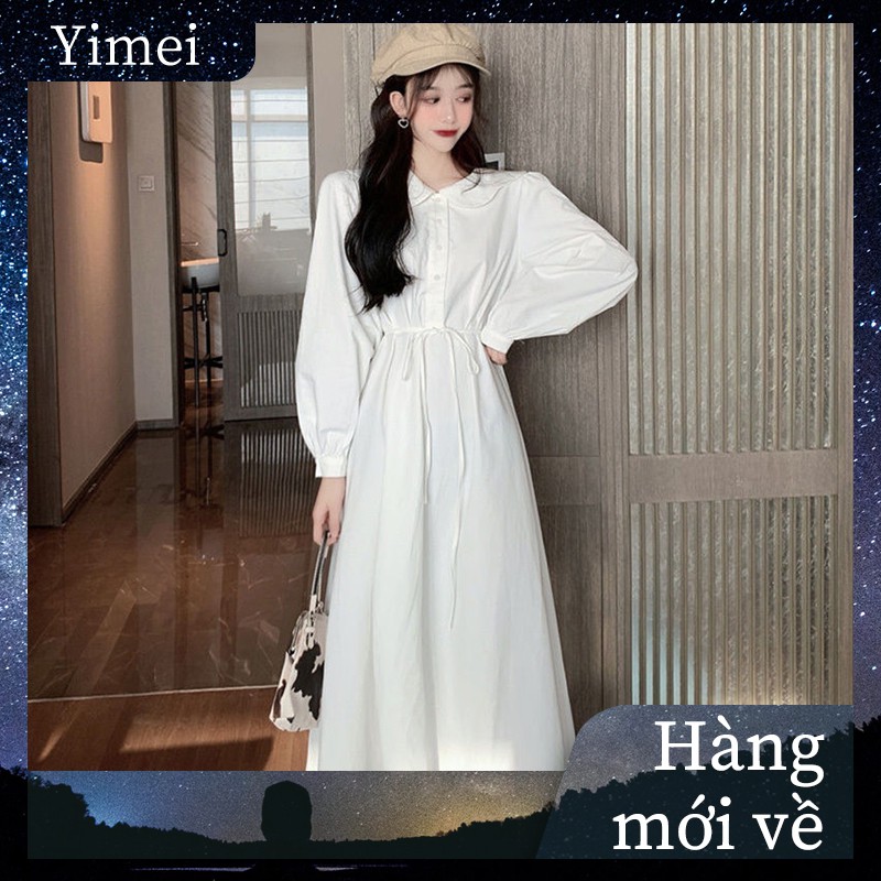 Korean style lovely doll neck long sleeve dress