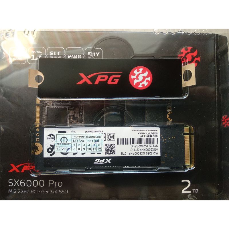 SSD XPG SX6000 Pro 2TB  PCIe Gen3x4 M.2 2280