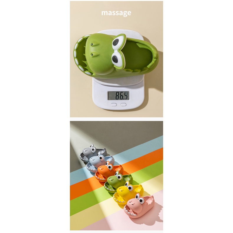 AMILA Dép Đi Trong Nhà Đế Dày Chống Trượt Họa Tiết Khủng Long Hoạt Hình Cho Bé bé trai và bé gái dép hoạt hình