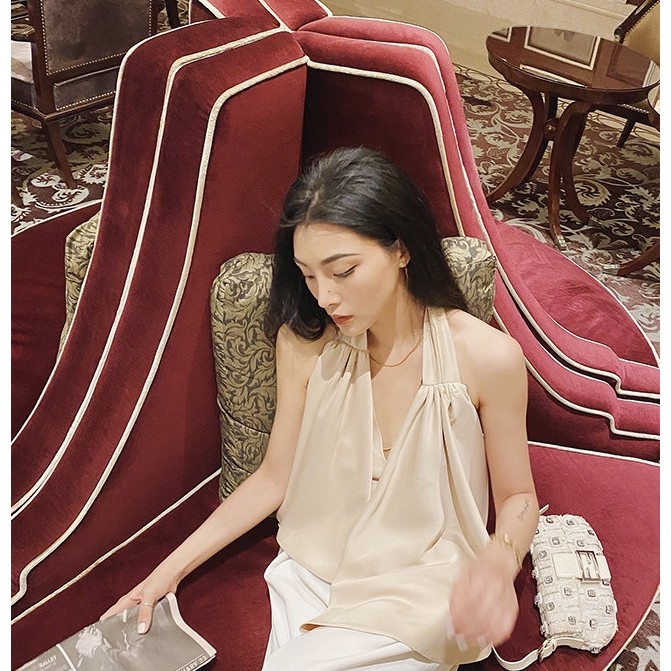 Áo Yếm Layer Tà Cổ Lớn Design Top (NUDE)
