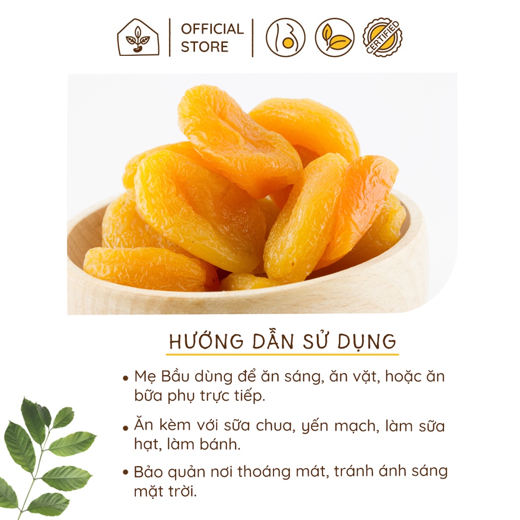 Mơ tây Uzbekistan sấy dẻo không đường, không tẩm ướp túi 250g | Nhà Đậu | 203