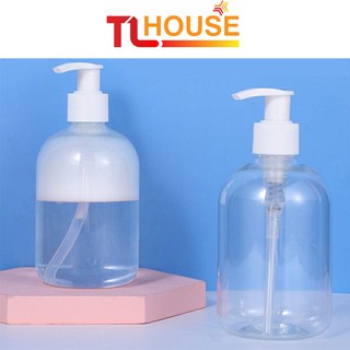 Chai chiết nhựa trong suốt 500ml có vòi ấn - TALI HOUSE