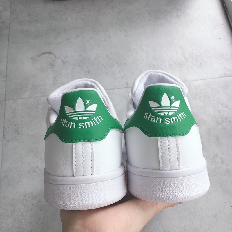 Giày thể thao Sneaker Adidas Stan Smith màu Trắng gót Xanh lá